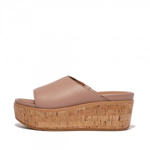 Beige Fitflop Eloise Cork Wrap Women's Wedge Sandals | UAE-1324-TUDSC