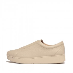 Beige Fitflop Rally Elastic Women's Sneakers | UAE-6072-DJOWC