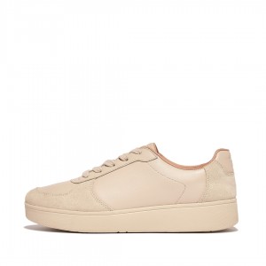 Beige Fitflop Rally Panel Women's Sneakers | UAE-4107-YHMDV