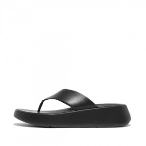 Black Fitflop F-Mode Toe Thongs Women's Thongs | UAE-3861-YNIEV