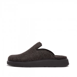 Black Fitflop Gen-Ff Felt Polyester Women's Mules | UAE-2364-GUAHO