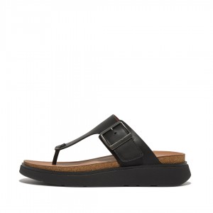 Black Fitflop Gen-Ff Toe Men's Thongs | UAE-3950-USNKB