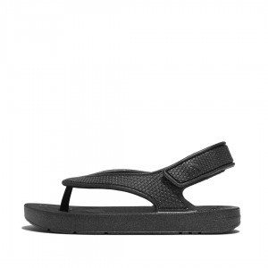 Black Fitflop Iqushion Eva Back Straps Kids' Flip Flops | UAE-9718-KPZWI