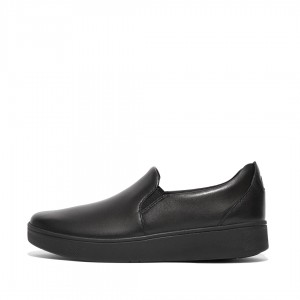 Black Fitflop Rally Slip On Skate Women's Sneakers | UAE-5148-TXRIA