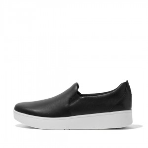 Black Fitflop Rally Slip On Skate Women's Sneakers | UAE-0571-MVWOR