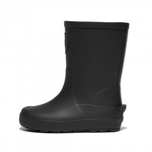 Black Fitflop Wonderwelly Natural Rubber Mix Kids' Rain Boots | UAE-5316-QSGCR