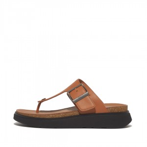 Brown Fitflop Gen-Ff Toe Men's Thongs | UAE-6018-SUTVR