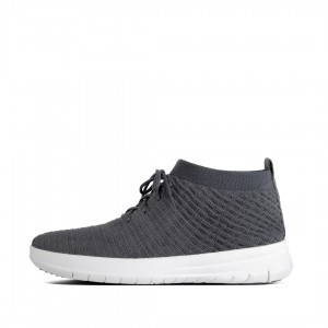 Dark Grey Fitflop Uberknit Textile Men's Sneakers | UAE-2094-MKEHQ