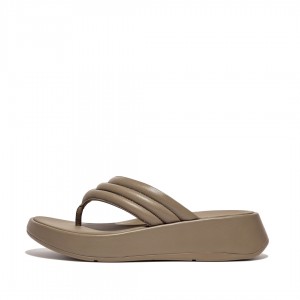 Grey Fitflop F-Mode Toe Thongs Women's Thongs | UAE-3817-ZSJDA