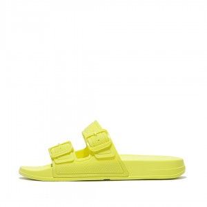 Light Green Fitflop Iqushion Rubber Tpu Slides Women's Slides | UAE-6317-NOTJY