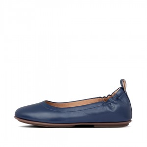 Navy Fitflop Allegro Soft Women's Ballet Flats | UAE-9675-ZMYDF