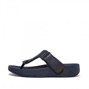 Navy Fitflop Trakk Ii Toe Men's Thongs | UAE-4983-HJLIE