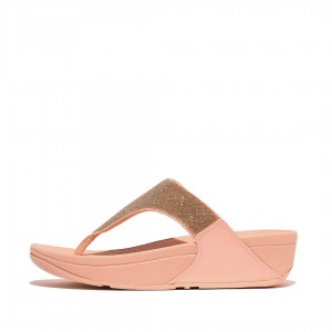 Pink Fitflop Lulu Microfibre Faux Leather (Pu) Thongs Women's Toe-Post Sandals | UAE-5231-BKZQH