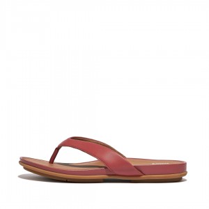 Red Fitflop Gracie Women's Flip Flops | UAE-7345-XRWJH