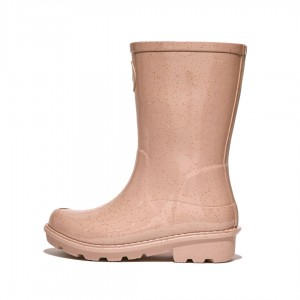 Rose Gold Fitflop Wonderwelly Natural Mix Welly Kids' Rubber Boots | UAE-9615-JYKHN