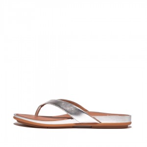 Silver Fitflop Gracie Women's Flip Flops | UAE-4132-GYIKA