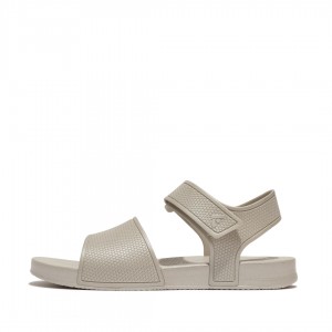 Silver Fitflop Iqushion Rubber Kids' Back-Strap Sandals | UAE-5783-SEMOP