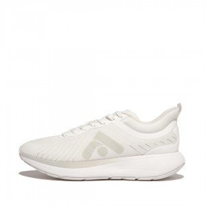 White Fitflop Ff-Runner Poly Pu Tpu Women's Sneakers | UAE-4579-FPJUK