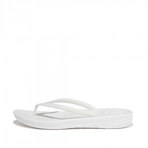 White Fitflop Iqushion Ergonomc Women's Flip Flops | UAE-9573-BTXZJ