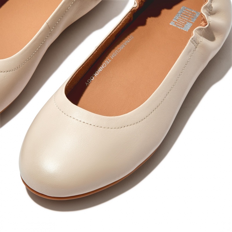 Beige Fitflop Allegro Soft Women's Ballet Flats | UAE-6807-HGKJL