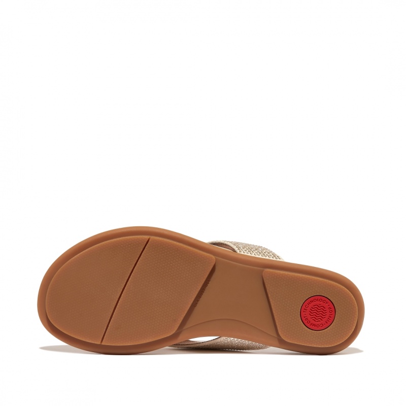 Beige Fitflop Gracie Microfibre Women's Flip Flops | UAE-8716-XRADC