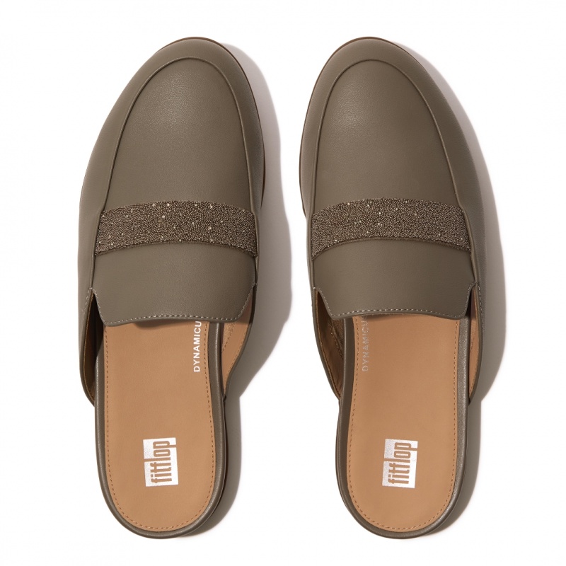 Beige Fitflop Gracie Microfibre Women's Mules | UAE-0549-SBKRW