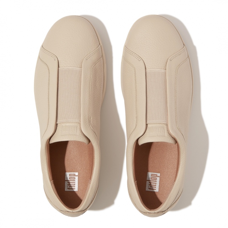 Beige Fitflop Rally Elastic Women's Sneakers | UAE-6072-DJOWC