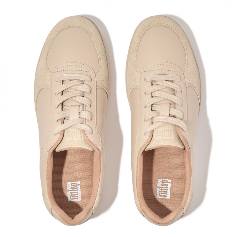 Beige Fitflop Rally Panel Women's Sneakers | UAE-4107-YHMDV