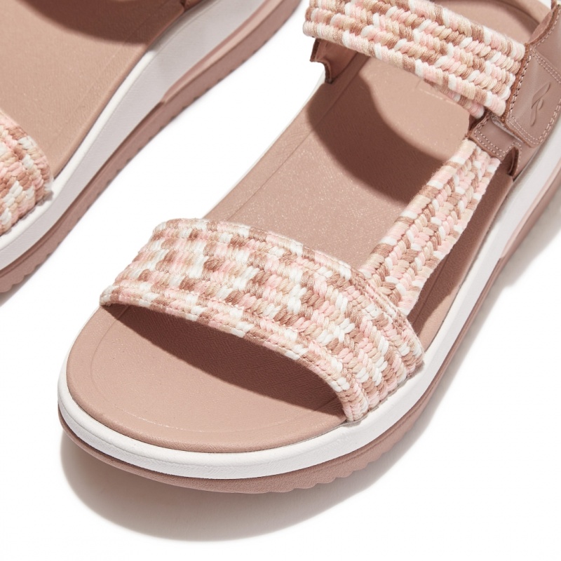 Beige Fitflop Surff Cotton Webbing Back Strap Women's Sandals | UAE-4153-TBNIX