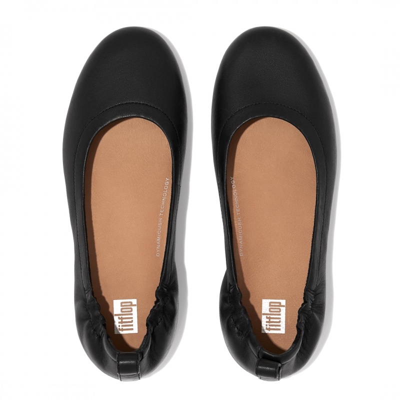 Black Fitflop Allegro Soft Women's Ballet Flats | UAE-0459-LFZTV