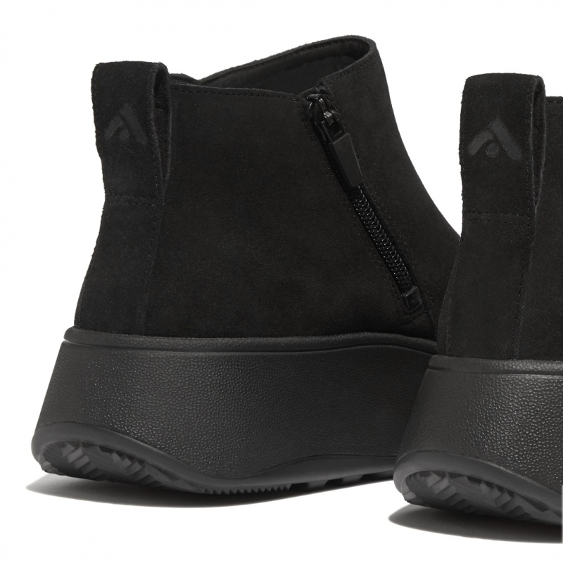 Black Fitflop F-Mode Women's Ankle Boots | UAE-2035-ZGTXV