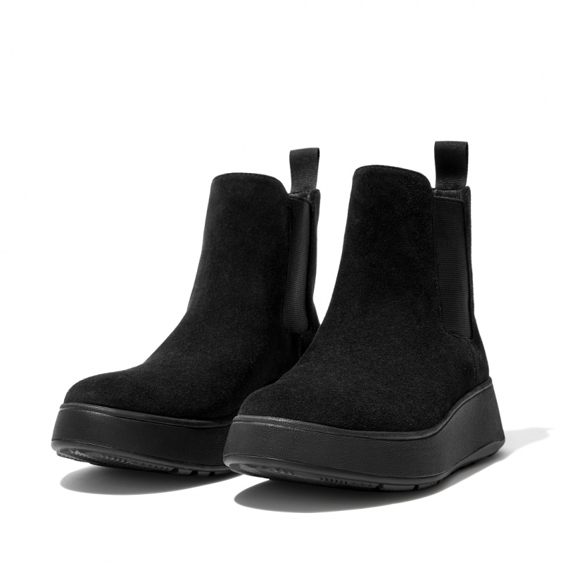 Black Fitflop F-Mode Women's Chelsea Boots | UAE-9836-VTLNO