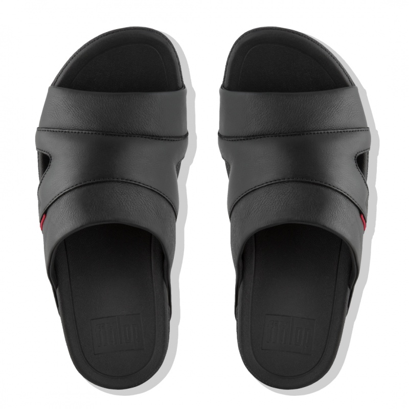 Black Fitflop Freeway Iii Men's Slides | UAE-5803-NSMDL