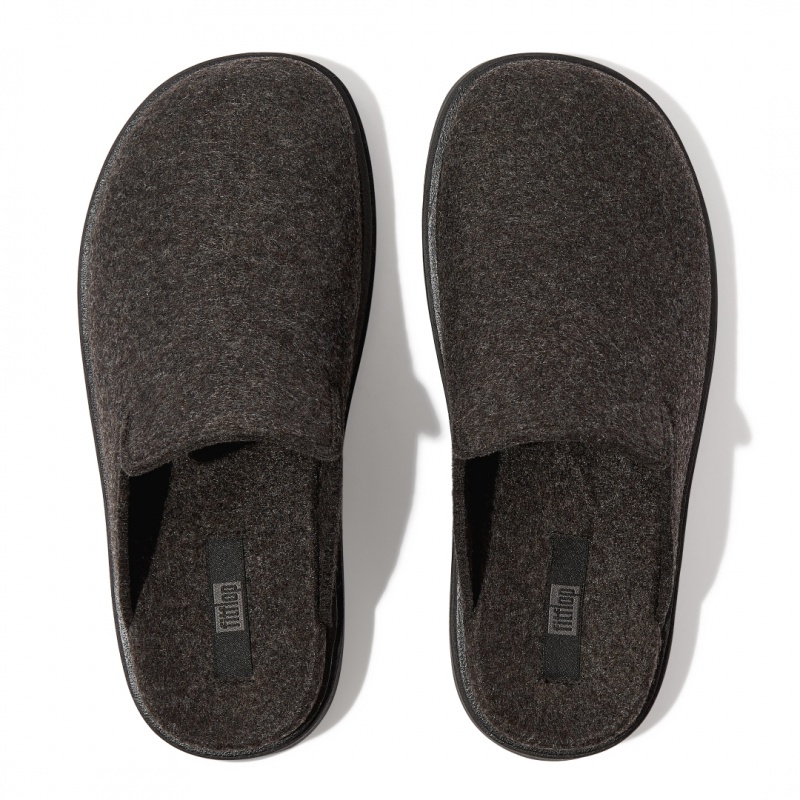 Black Fitflop Gen-Ff Felt Polyester Women's Mules | UAE-2364-GUAHO