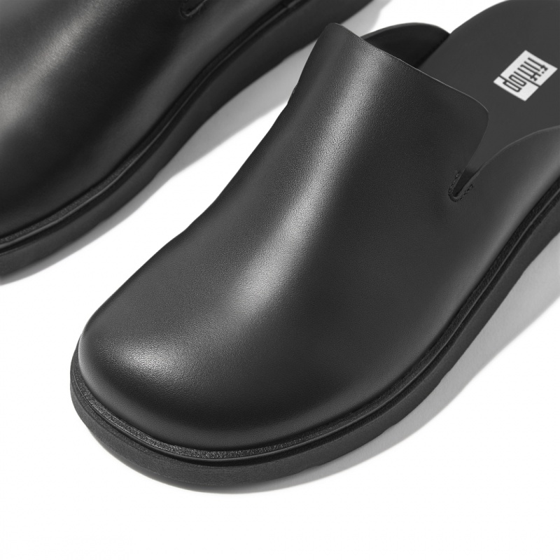 Black Fitflop Gen-Ff Men's Mules | UAE-6098-OVZQB