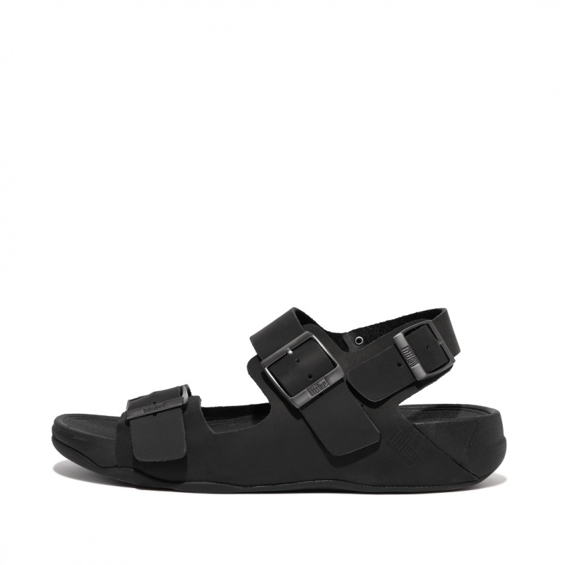 Black Fitflop Gogh Moc Back Strap Men\'s Sandals | UAE-4197-FRQOX