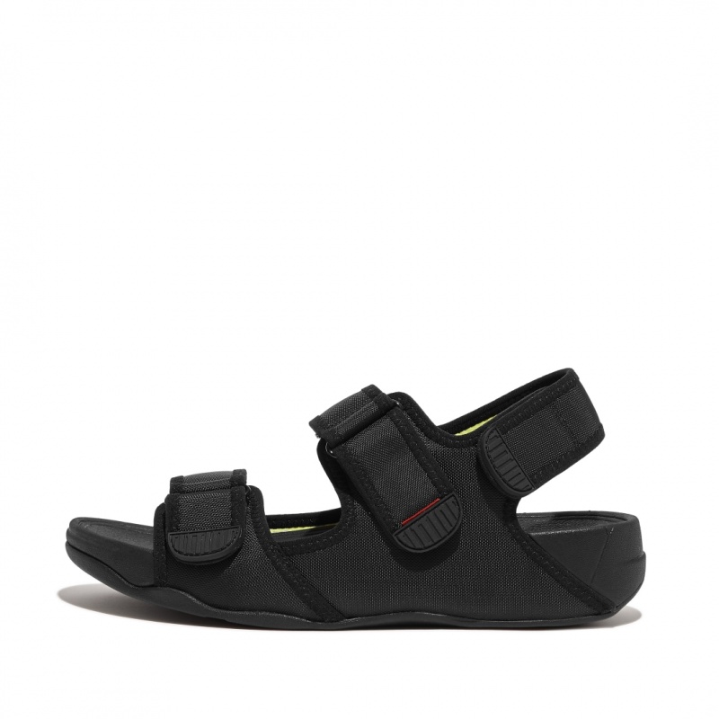 Black Fitflop Gogh Moc Fabric Back Strap Men\'s Sandals | UAE-0942-ZKWFR