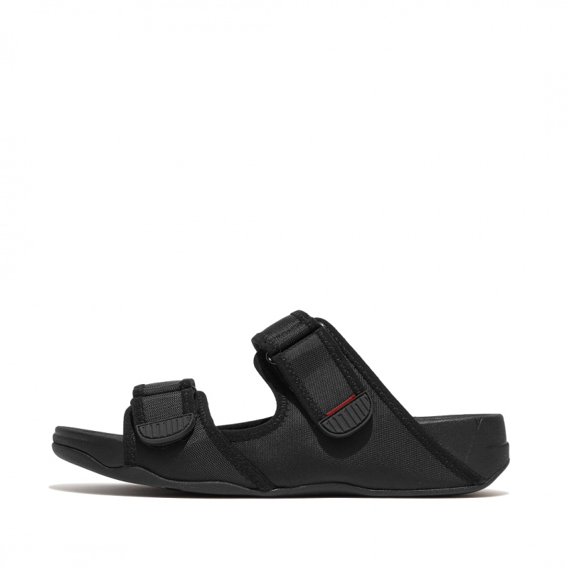 Black Fitflop Gogh Moc Fabric Men\'s Slides | UAE-3041-CBUNK