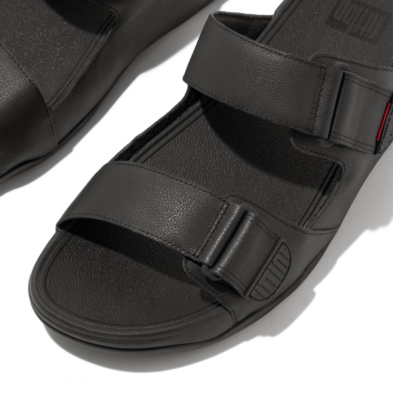 Black Fitflop Gogh Moc Men's Slides | UAE-0349-WUKCR