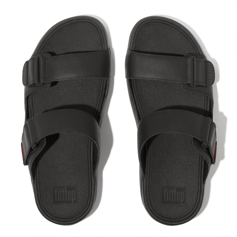 Black Fitflop Gogh Moc Men's Slides | UAE-0349-WUKCR