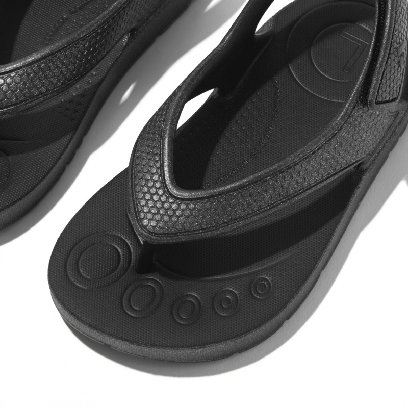 Black Fitflop Iqushion Eva Back Straps Kids' Flip Flops | UAE-9718-KPZWI