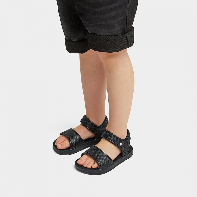 Black Fitflop Iqushion Eva Kids' Back-Strap Sandals | UAE-1429-TJPBI