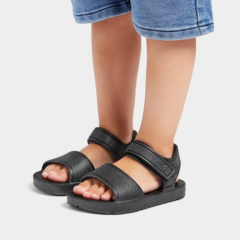 Black Fitflop Iqushion Eva Kids' Back-Strap Sandals | UAE-4503-IJVWF