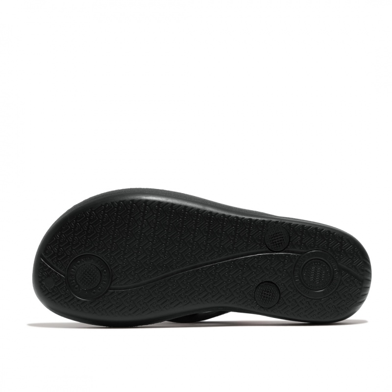 Black Fitflop Iqushion Rubber Kids' Flip Flops | UAE-1586-ARWVQ