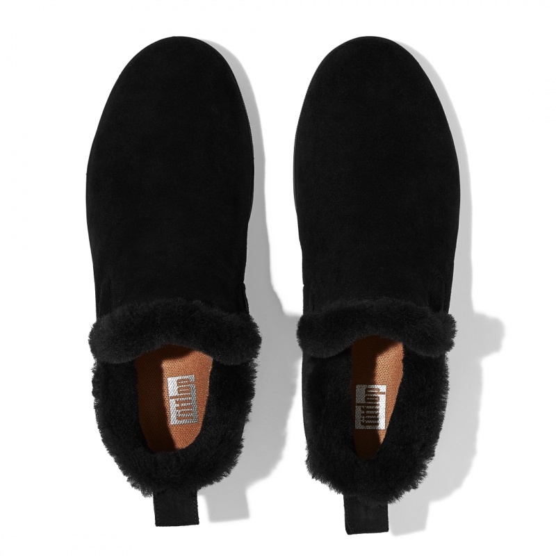 Black Fitflop Rally Slip On Women's Sneakers | UAE-6845-CBHEF