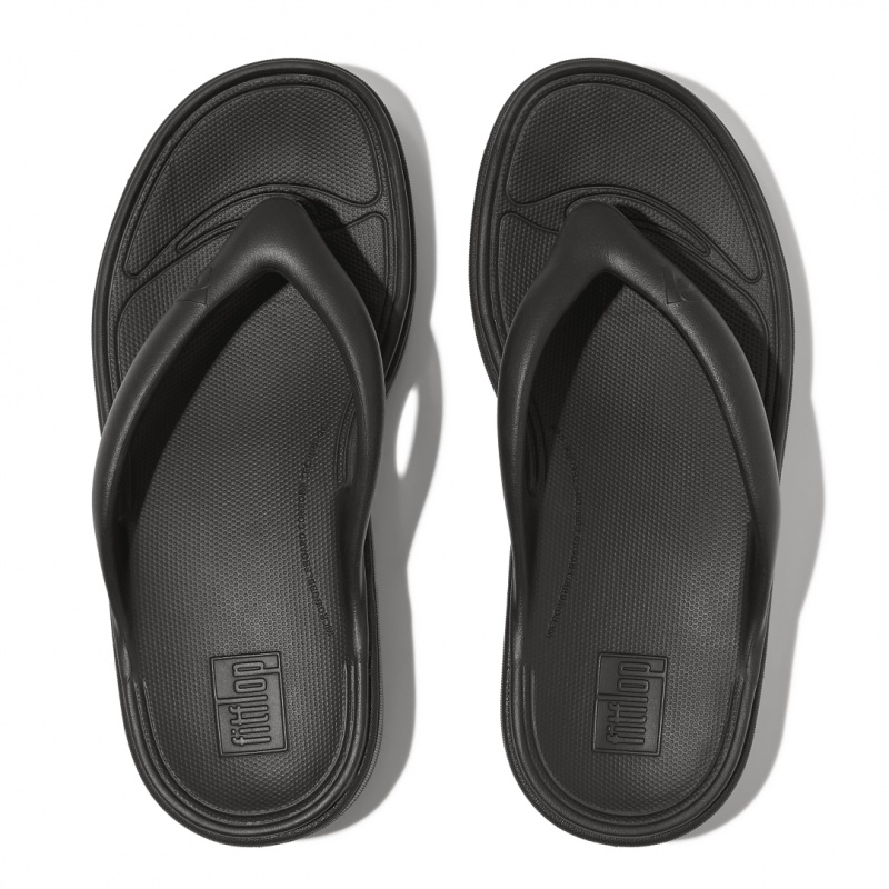 Black Fitflop Relieff Eva Tpu Thongs Women's Toe-Post Sandals | UAE-2817-HDJIU