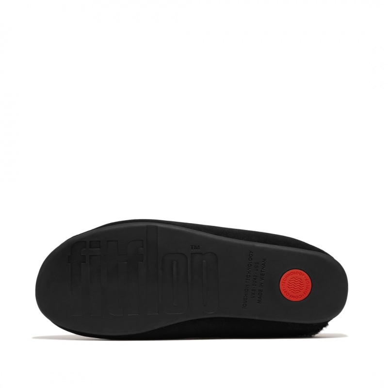 Black Fitflop Shove Men's Slippers | UAE-2807-SRMPN