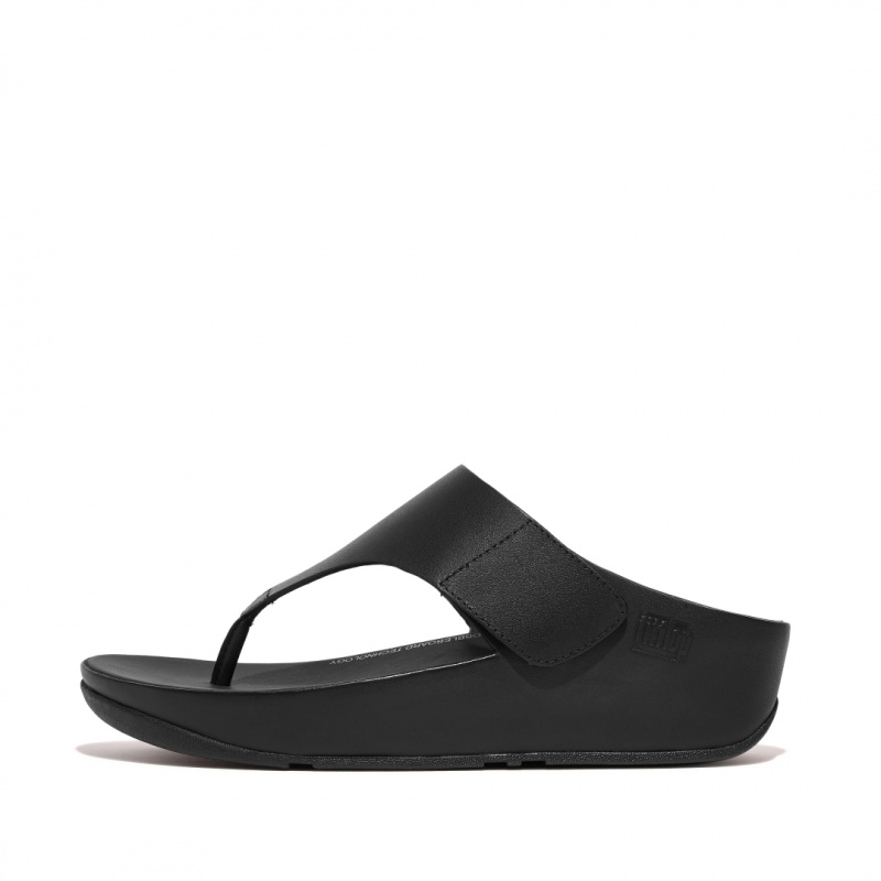 Black Fitflop Shuv Toe Thongs Women\'s Thongs | UAE-3405-PZWID