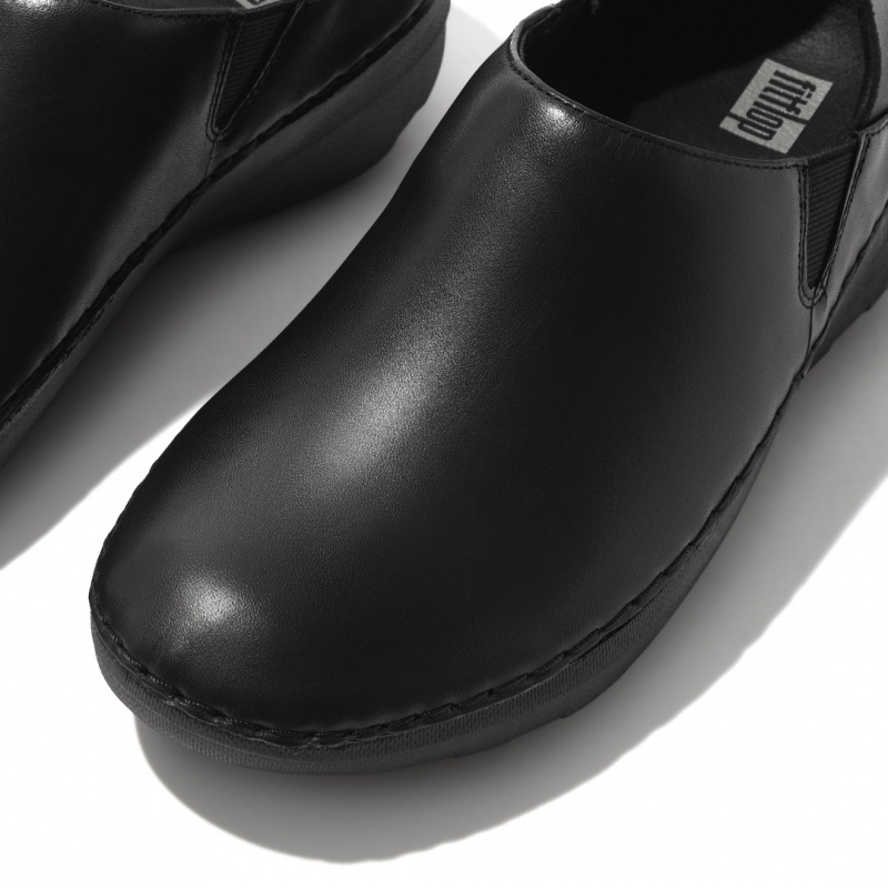 Black Fitflop Super Loafer Work Shoes Women's Slip Ons | UAE-4705-HNWJR