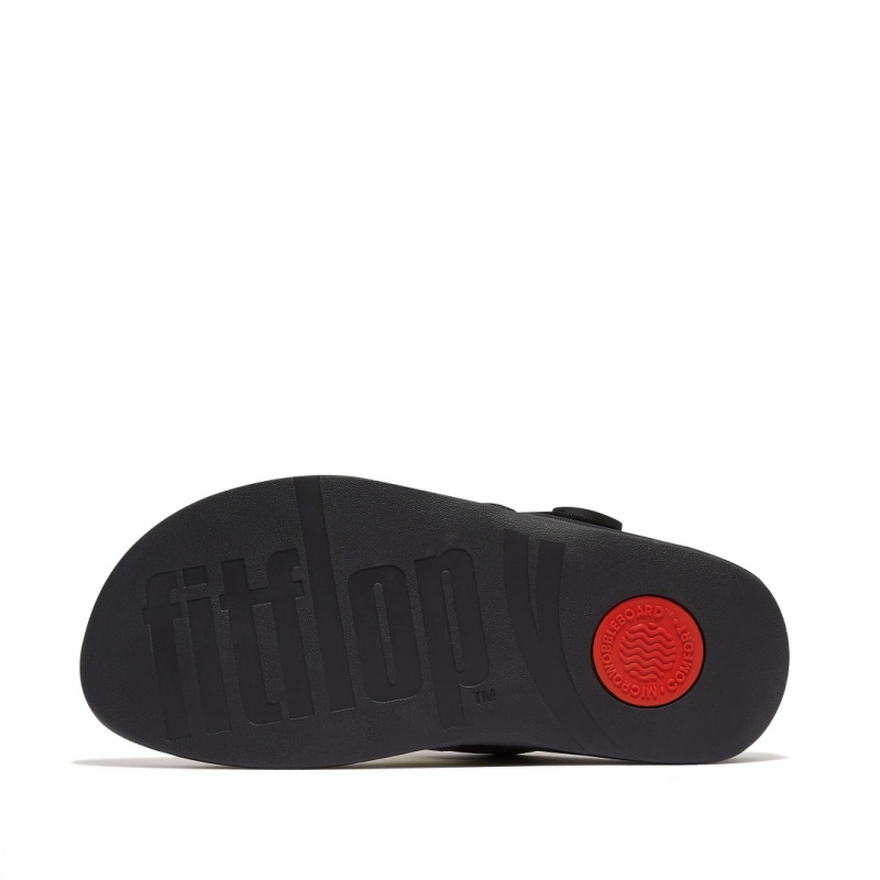 Black Fitflop Trakk Ii Polyester Faux Toe Men's Thongs | UAE-1894-ZXTEJ